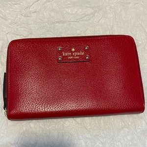 Kate Spade Leather Zip Around Travel Wallet